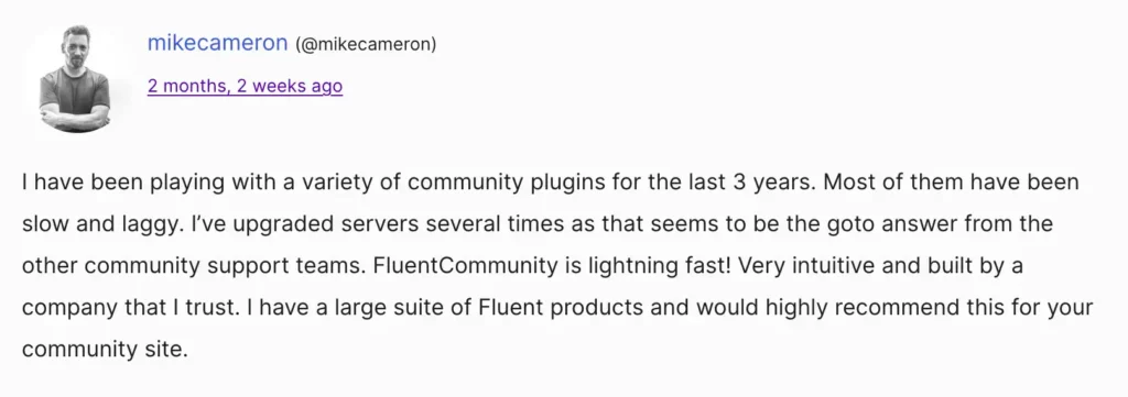 Fluentcommunity user review